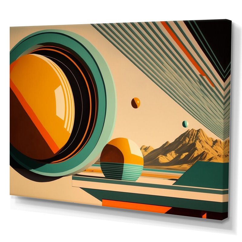 Impression sur toile tendue, rétro Mid-century III, H 12 po x l 20 po x P 1 po