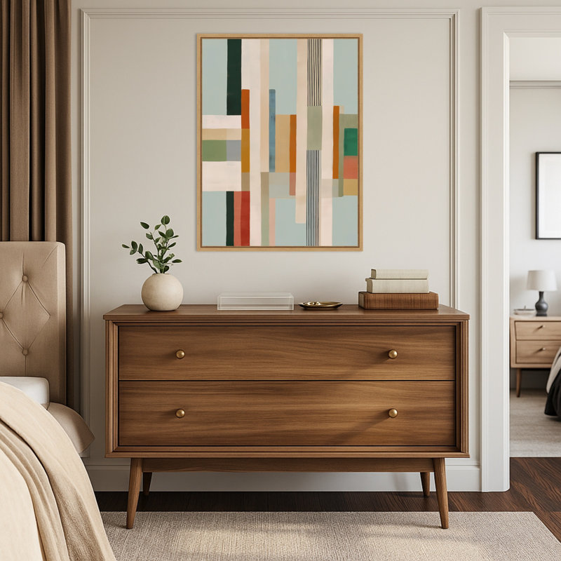 "Modern Geometric Color Blocks" par Nadjaa, reproduction d'art sur toile encadrée