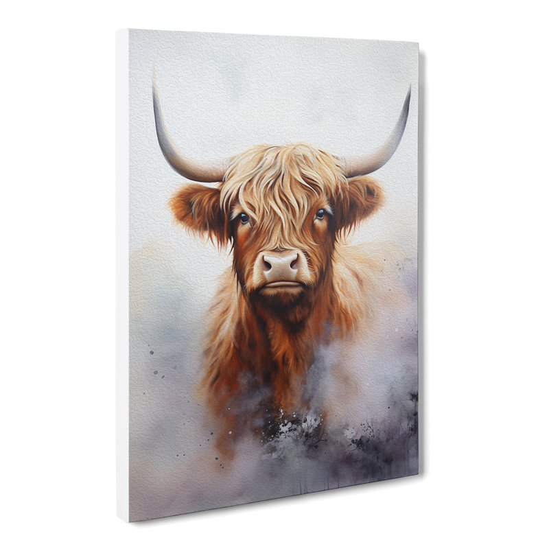 Highland Cow Informel - Wrapped Canvas, 76cm H x 50cm W x 3cm D
