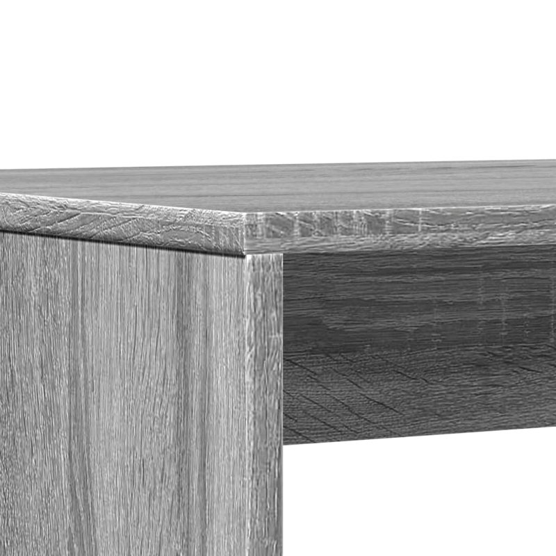 3 Piece Dining Table And Bench Set Engineered Wood, Grey Sonoma