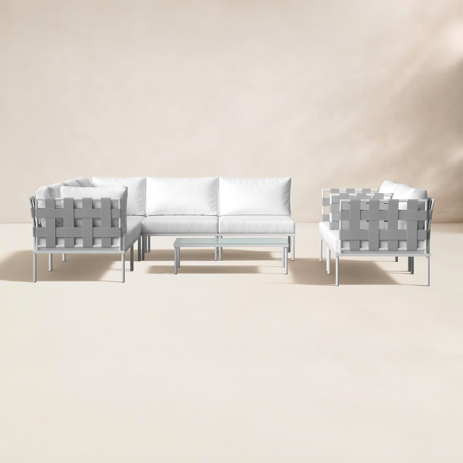 Harmony 7-Person Patio Seating Group, White