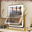 Miroir de maquillage lumineux à DEL avec écran tactile - grand miroir de meuble-lavabo 15 x 12,6 pouces avec éclairage 3 couleurs à intensité variable, luminosité réglable, rotation à 360 ° pour l'application de maquillage et les soins personnels