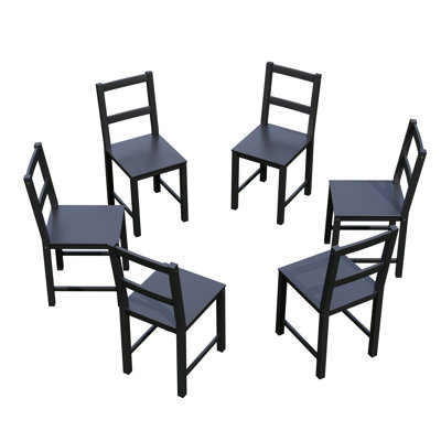 Chaise d'appoint en bois massif Antwanae, chaise de salle à manger de ferme, chaise de cuisine
