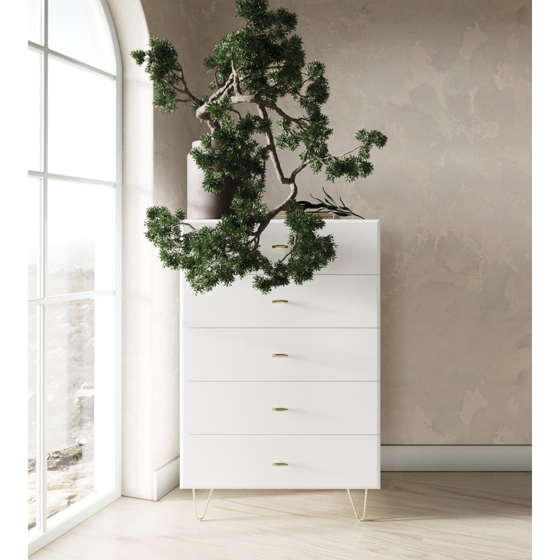 Schock 5 - Drawer Chest, White Gloss