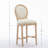 Solid Wood Bar Stools Set Of 2, Classic French Country Wooden Barstools With Upholstered Seating