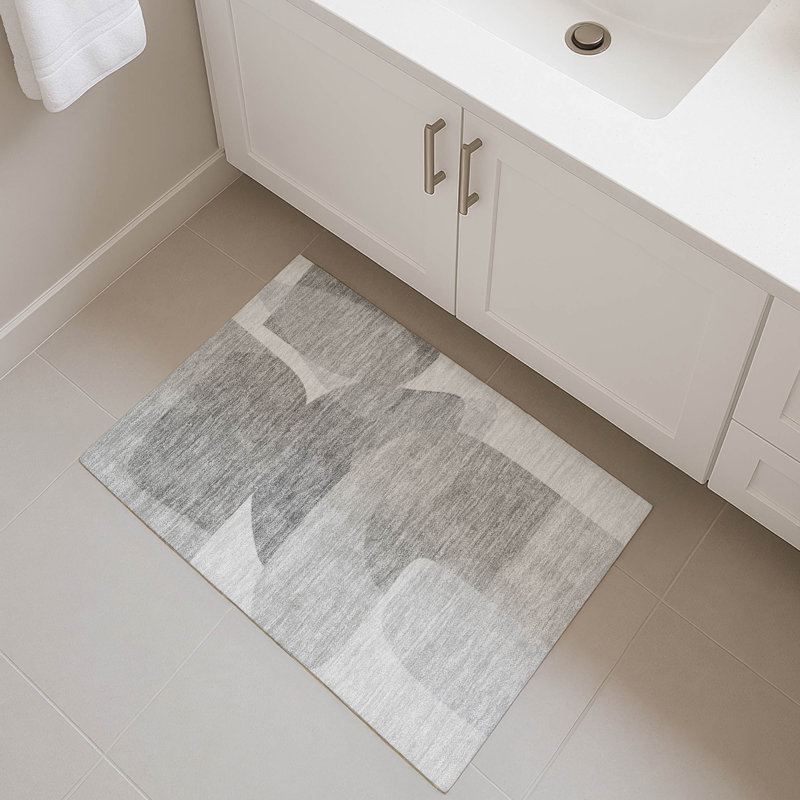 Premium Machine Washable Mayfield AMF2121 Blocks Rug, 1'8" x 2'6", Linen