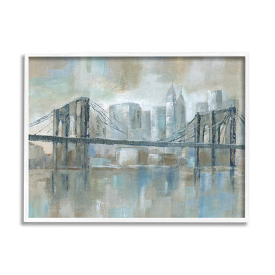 «Ocean Water Bridge Reflection Abstract Blocked Cityscape» par Nan - Peinture