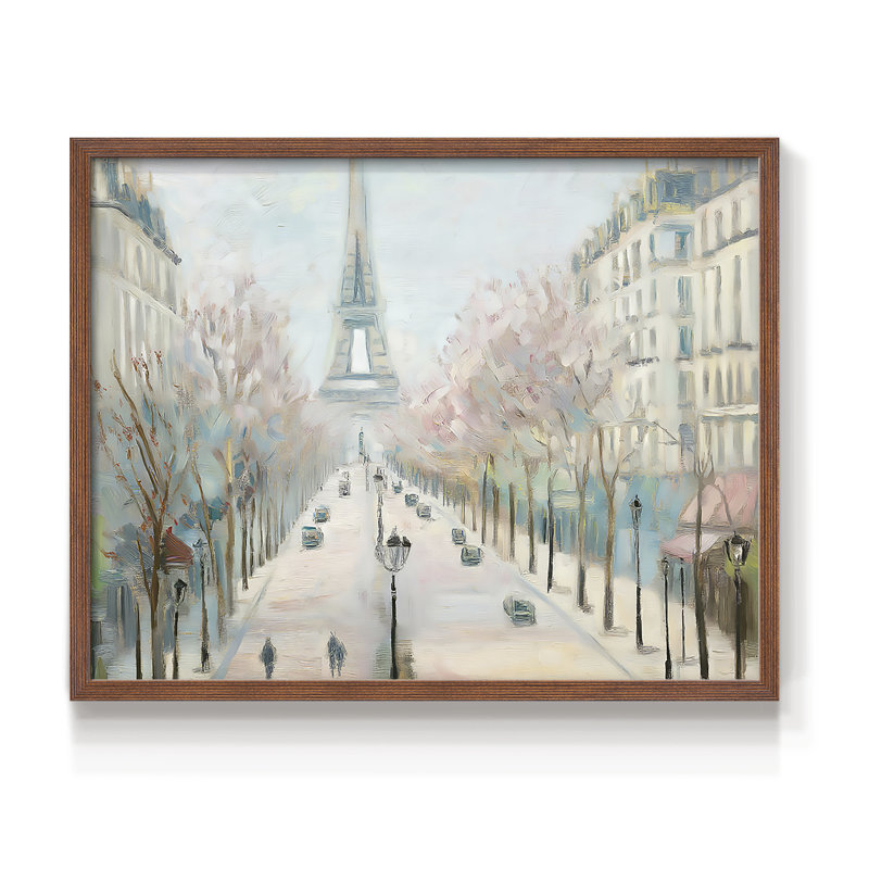 Paysage, série XLV III, reproduction encadrée, H 8 po x l 10 po, Noyer