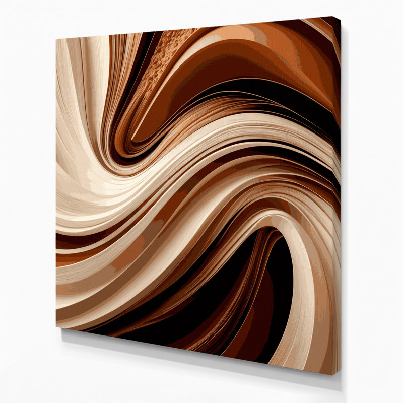 Gradient Abstract 34 Beige Canvas Wall Art, 12" H x 12" W