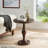  Solmere 22" Round Wood Pedestal End Table, Espresso-946813477