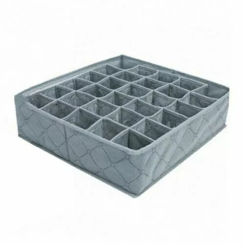 Boîte de rangement à 30 tiroirs avec sous-vêtements en bambou gris anthracite