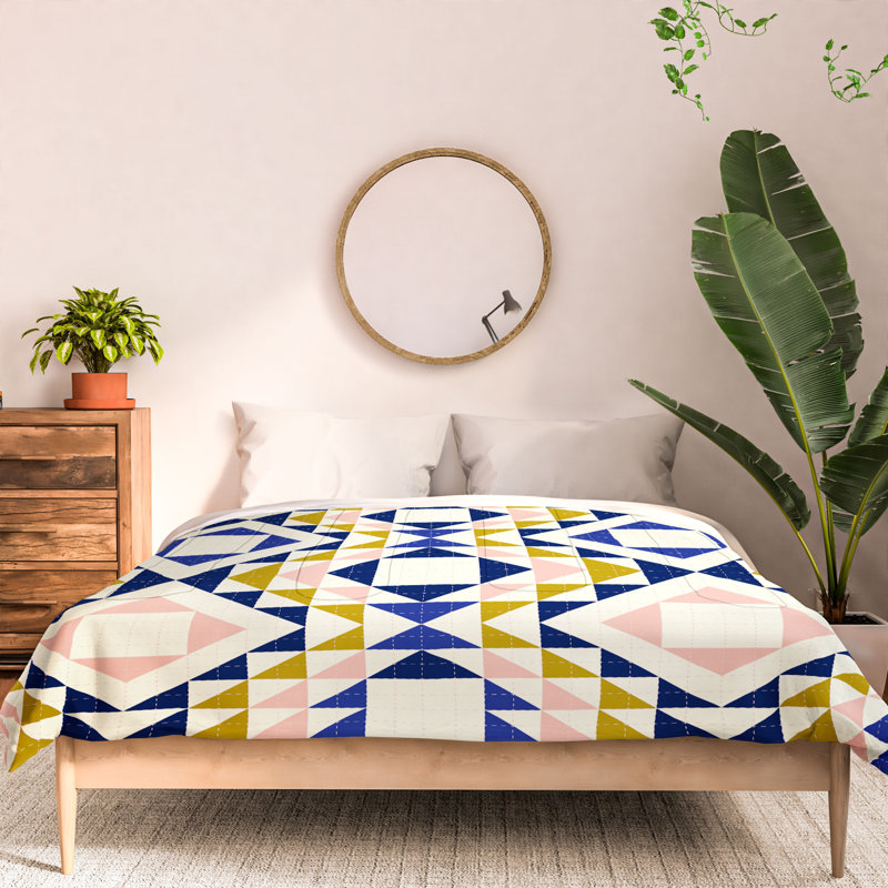 Jenean Morrison Cotton Channel Geometric Shapes Comforter, King Comforter
