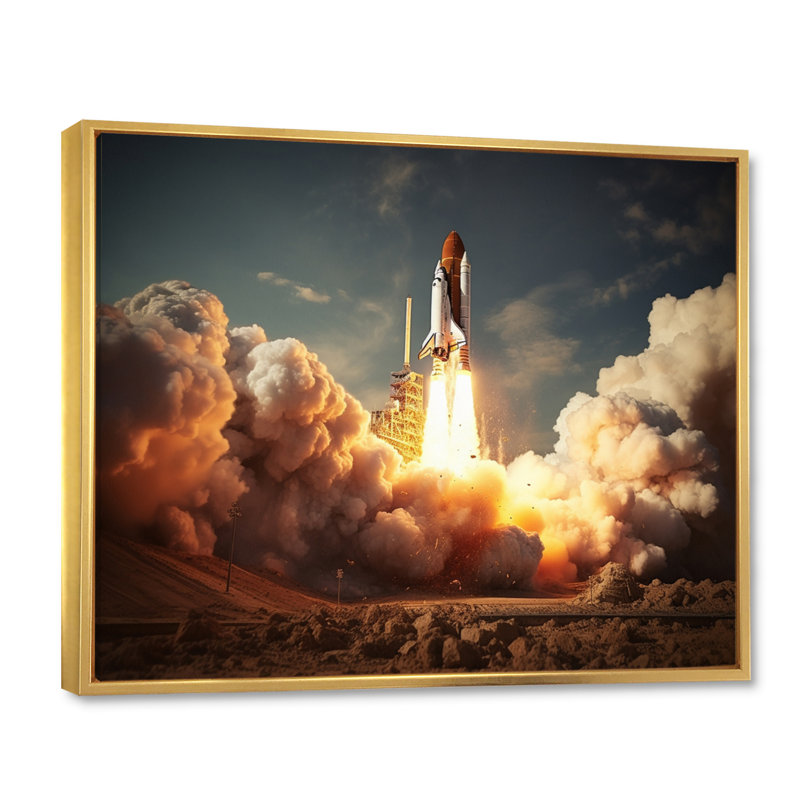 Reproduction sur toile Kolie, Cadre flottant doré, H 30 po x l 40 po x P 1,5 po
