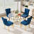 5-Piece Pedestal Gold Dining Set-1340535562-1320810751