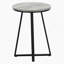 Table d'appoint, côté, rond, bout, table de chevet, lampe, stratifié gris, métal noir, contemporain, moderne-1290665494