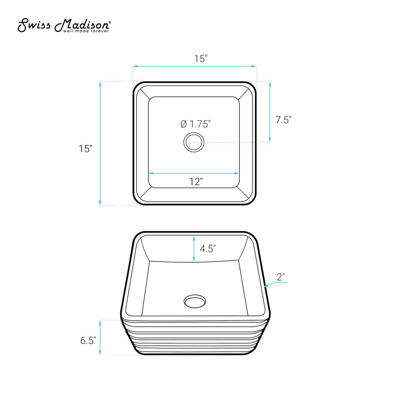 Lavabo vasque blanc Adour 14 po