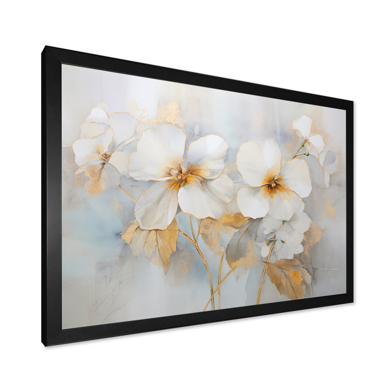 Minimalisme Pansy Radiance Bouquet sur toile, Cadre photo noir, H 12 po x l 20 po x P 1 po