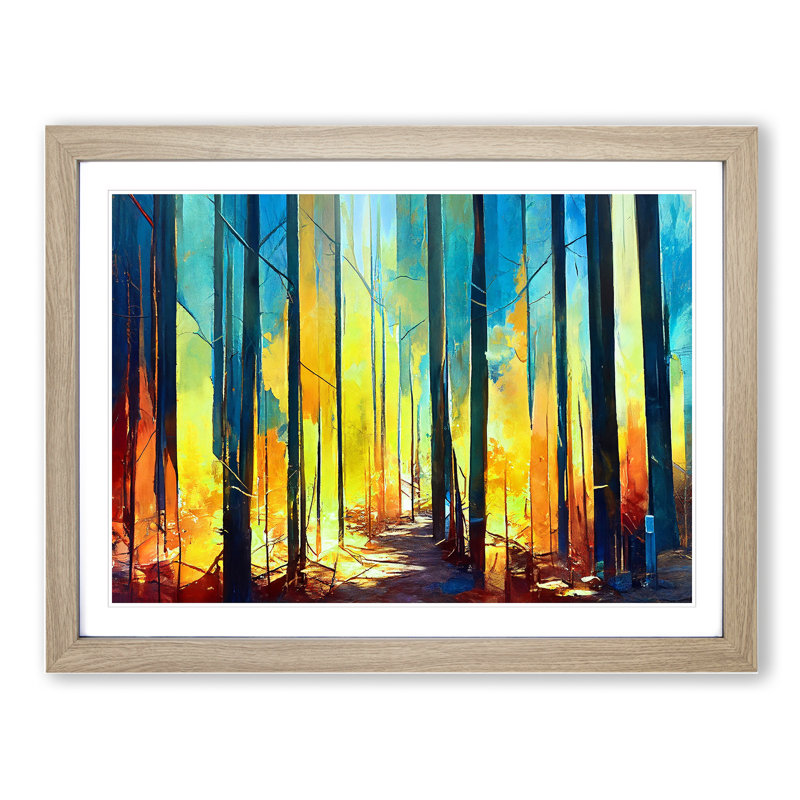 Amazing Abstract Forest Vol.2 - Framed Print, 46cm H x 64cm W x 2cm D, Oak Framed