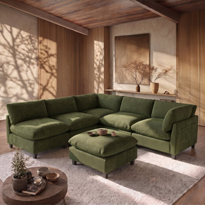 106.8” Wide Oversized 6-Seater Modular Sofa For Living Room