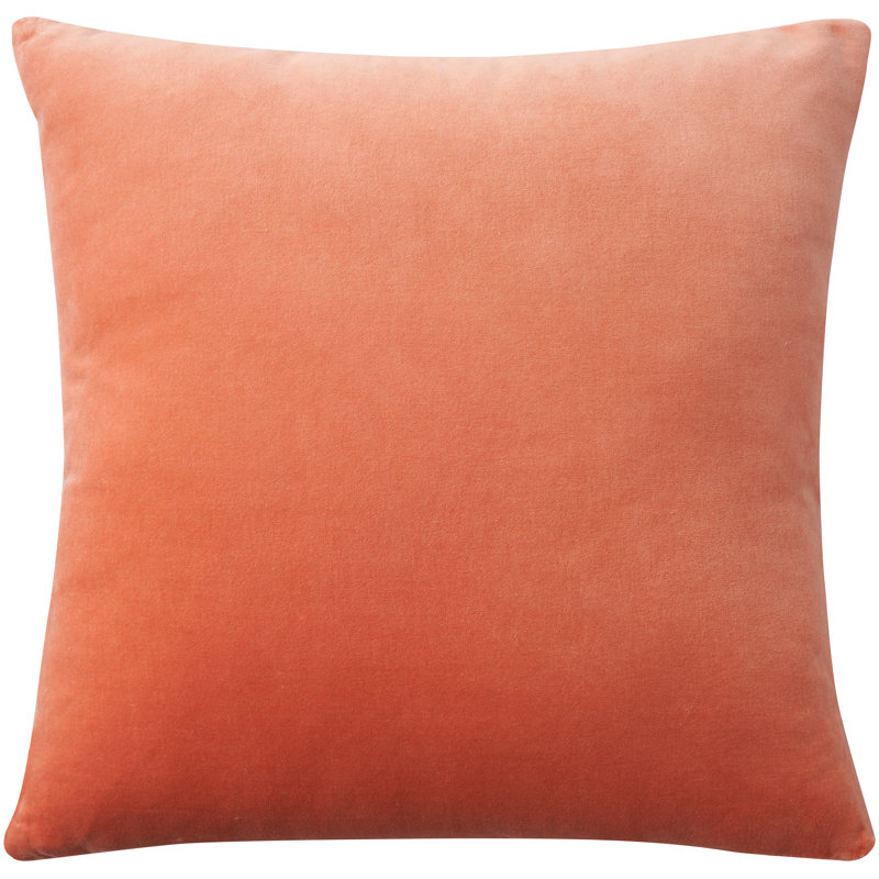 Cotton Throw Pillow Cover & Insert, Coral