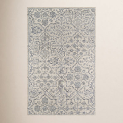 Cece Gray Hand-Tufted Wool Floral Rug