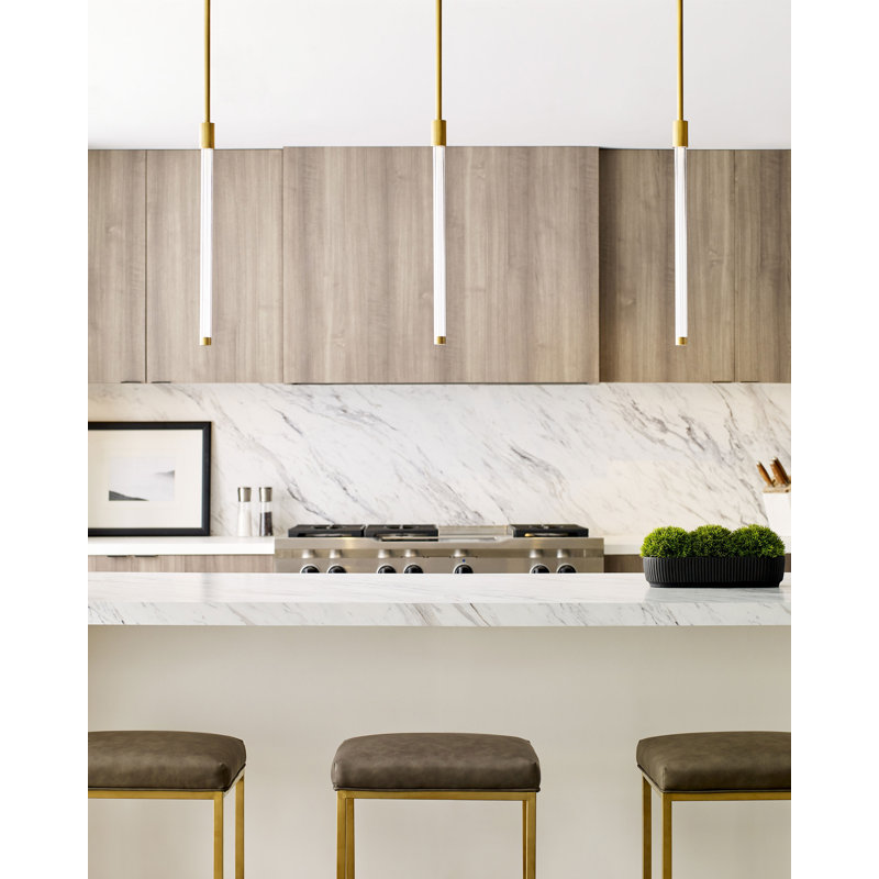 Phobos 1 - Light LED Pendant, Natural Brass