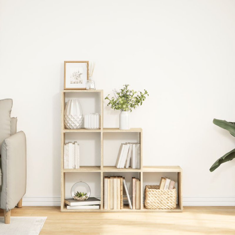 Saphronia Bookcase, Sonoma Oak, (3 Shelves) 99cm H x 99cm W x 29cm D