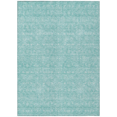 Tapis lavable intérieur / extérieur ivoire 9 pi x 12 pi floral