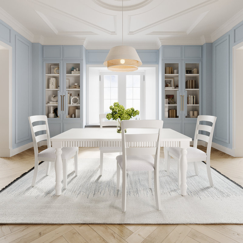 Ensemble de salle à manger à rallonge cinq pièces Alper, 5 pièces: table, 4 chaises, Blanc