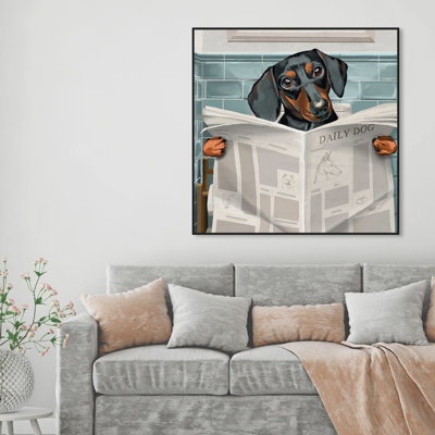 «Occupied Bathroom Doxie - impression d'art graphique