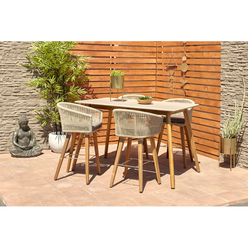 Capps Polycement Outdoor Dining Table, 37" W x 69" L x 37" H