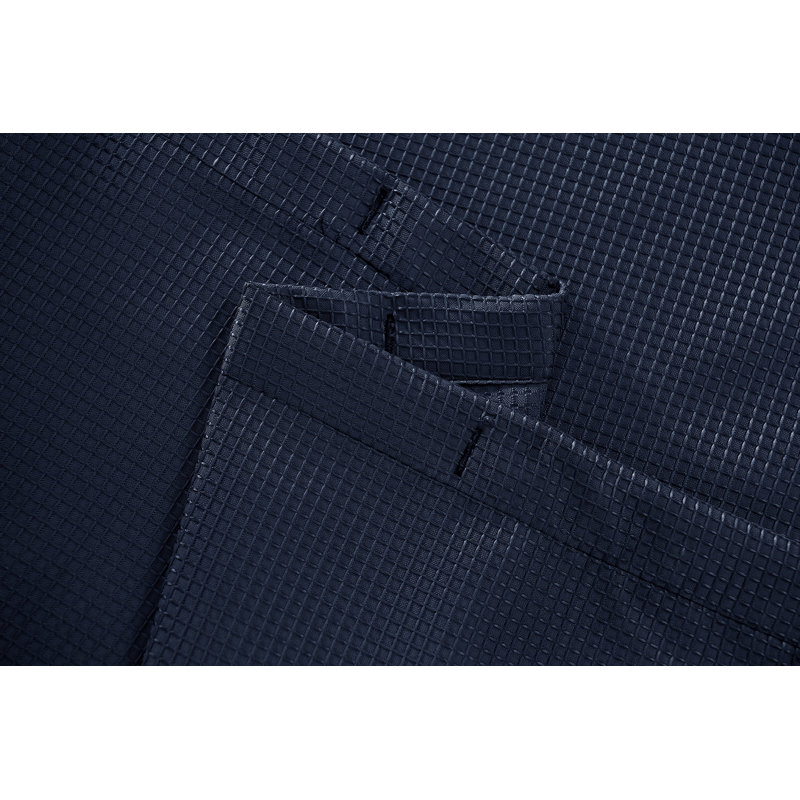 Bunkerville Solid Waffle Weave Textured Shower Curtain, Navy