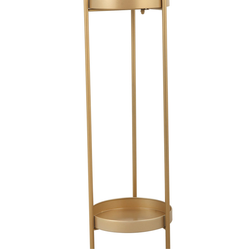 2 supports à plantes pliables en métal doré, stable et polyvalent pour l'intérieur et l'extérieur