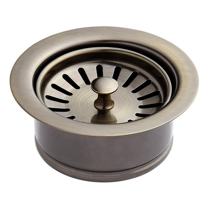 4-1/2" Garbage Disposal Flange with Stopper, Aged Brass