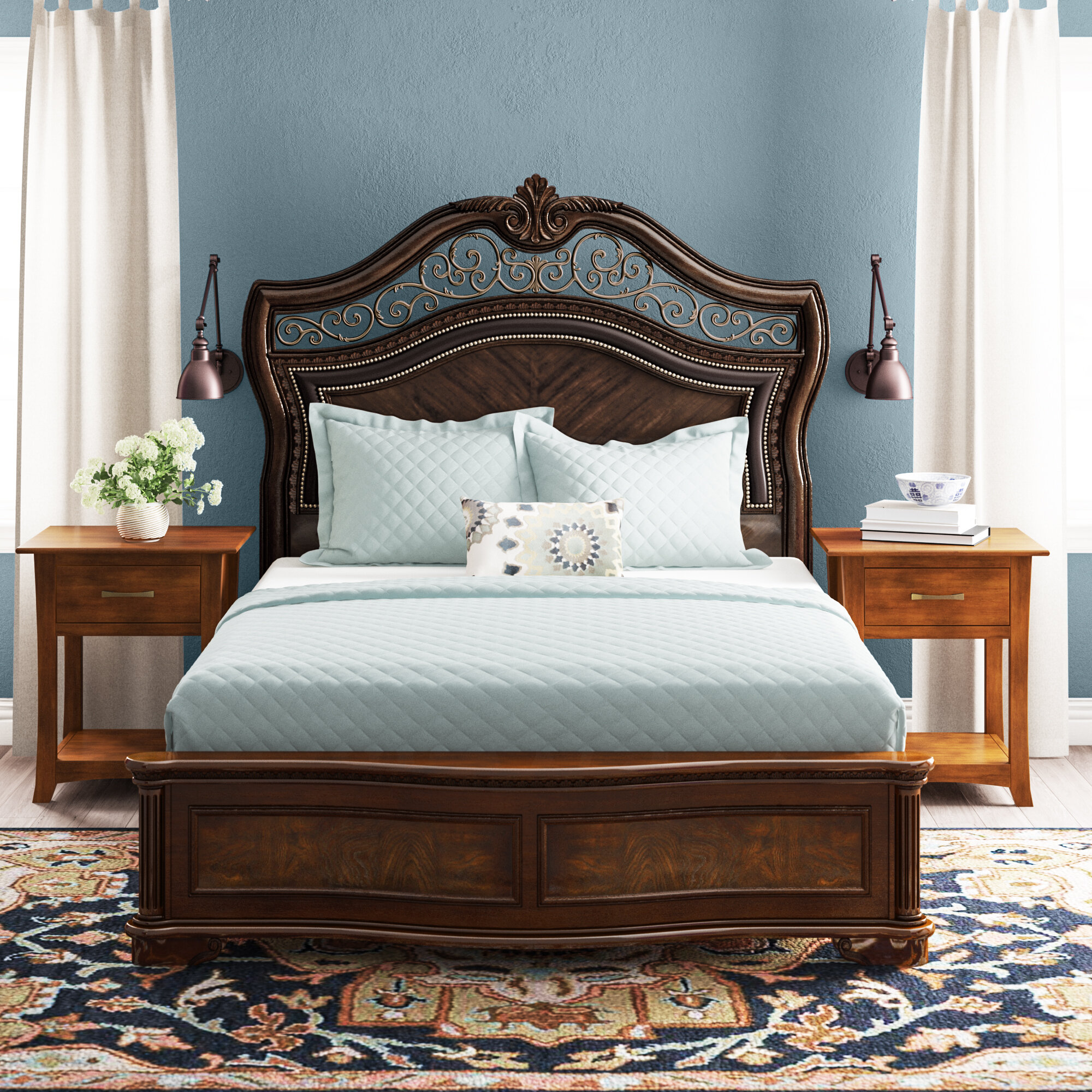 Prange solid wood 4 piece deals bedroom set astoria grand bed