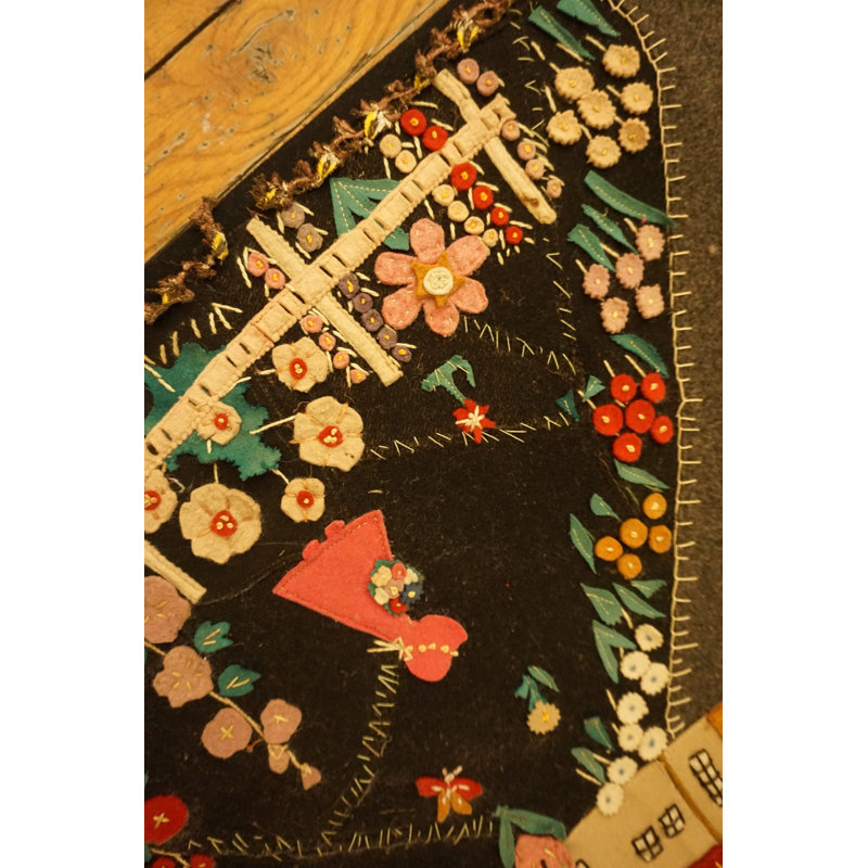 Antique Applique America Flat Weave Quilted Rug