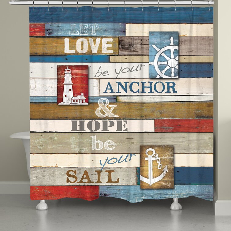 Burnham Nautical Anchor Inspiration Single Shower Curtain