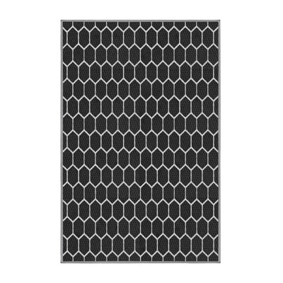 Tapis noir/blanc à motifs Holleman