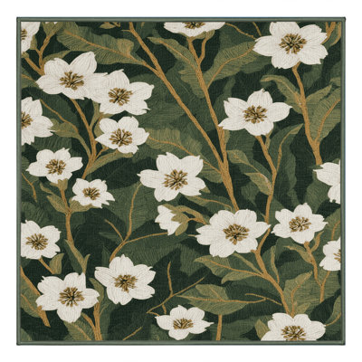 Tapis vert botanique lavable à la machine