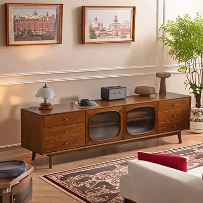 Meuble télé style rétro en bois massif