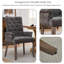 Chaise de salle à manger rembourrée en tissu chenille, fauteuil d'appoint capitonné à dossier haut avec pieds incurvés en bois massif, capacité de charge de 136 kg pour salle à manger, cuisine et bureau (chaise simple)-1620168830