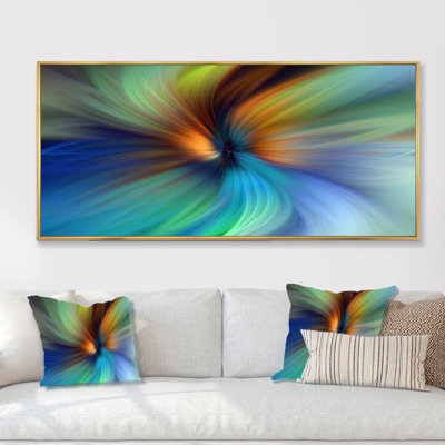 «Colorful Marbleized Swirl Abstract Leaf», impression sur toile