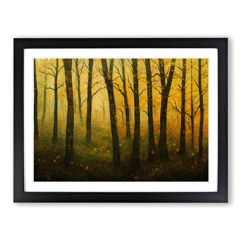 XH1022-7579X Royal Autumn Forest - Single Picture Frame Painting, Black , 46cm H x 64cm W x 2cm D