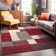Allyne Geometric Red/Gray Non-Slip Rubberback Area Rug