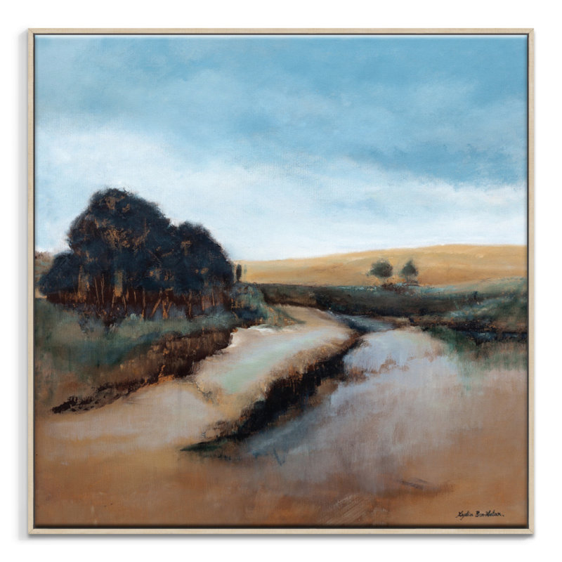 Story Brook by Lydia Ben-Natan - Painting on Canvas, 41cm H x 41cm W, Timber
