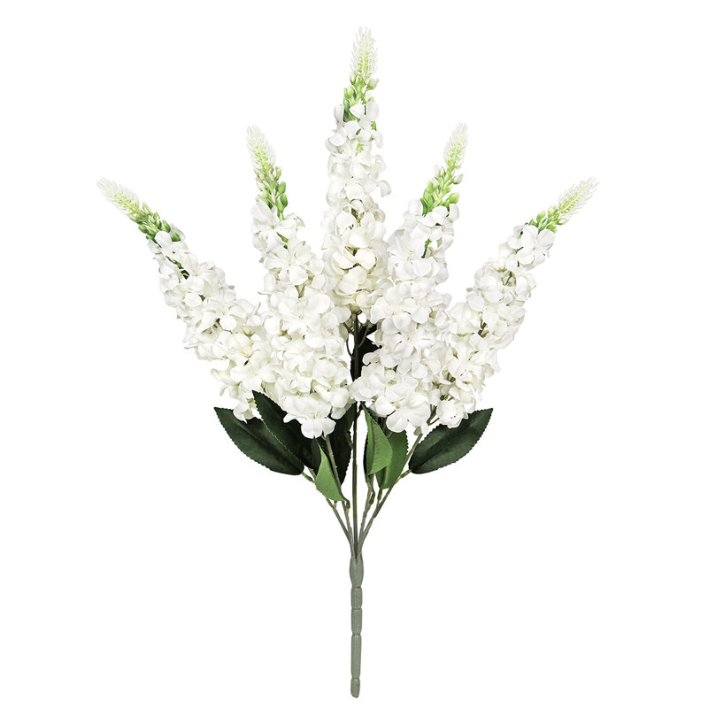 Bouquet de tiges de fleurs artificielles, Blanc