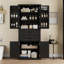 Armoire de rangement avec espace de rangement multifonctionnel pour la cuisine / salle de bain / salle à manger / salon, 2 tiroirs avec glissières, tablette réglable, noir
