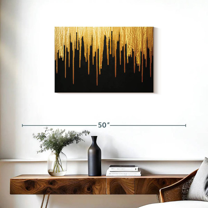 Avery Gold Paint Drip, 20" H x 30" W