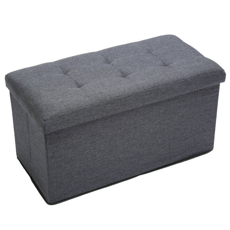 Ekaoluchuku 76cm Wide Rectangle Solid Colour Footstool Ottoman with Storage