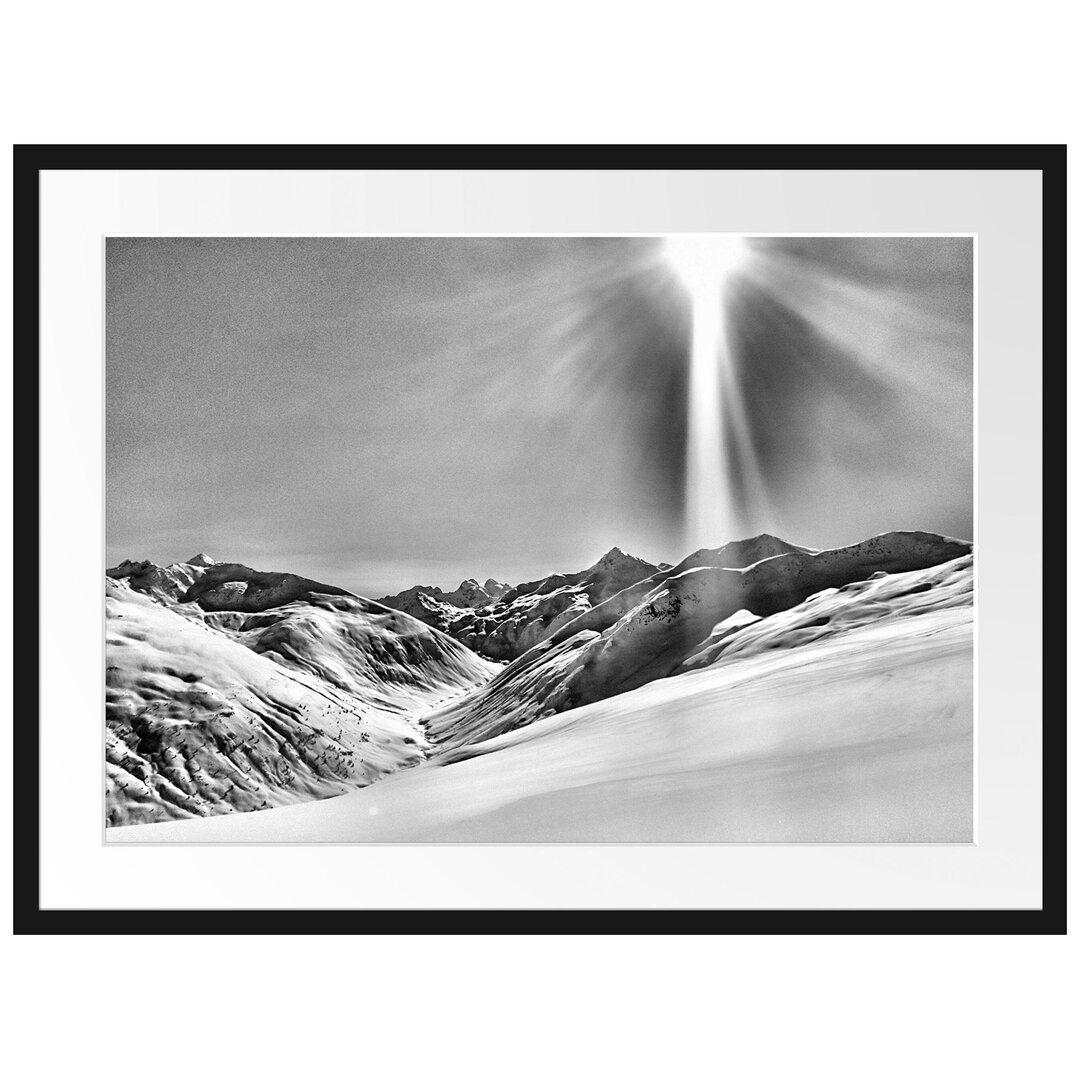 Gerahmtes Poster Schnee Berge